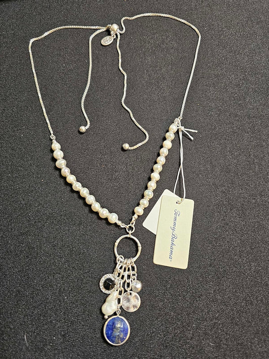 Stunning Tommy Bahama Pearl & Gemstone Necklace