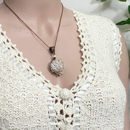 Desert Rose Selenite Necklace, Spirit Guardian, Protection