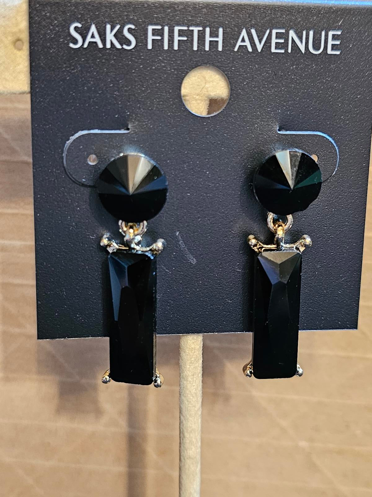 Elegant Saks Fifth Avenue Black Earrings