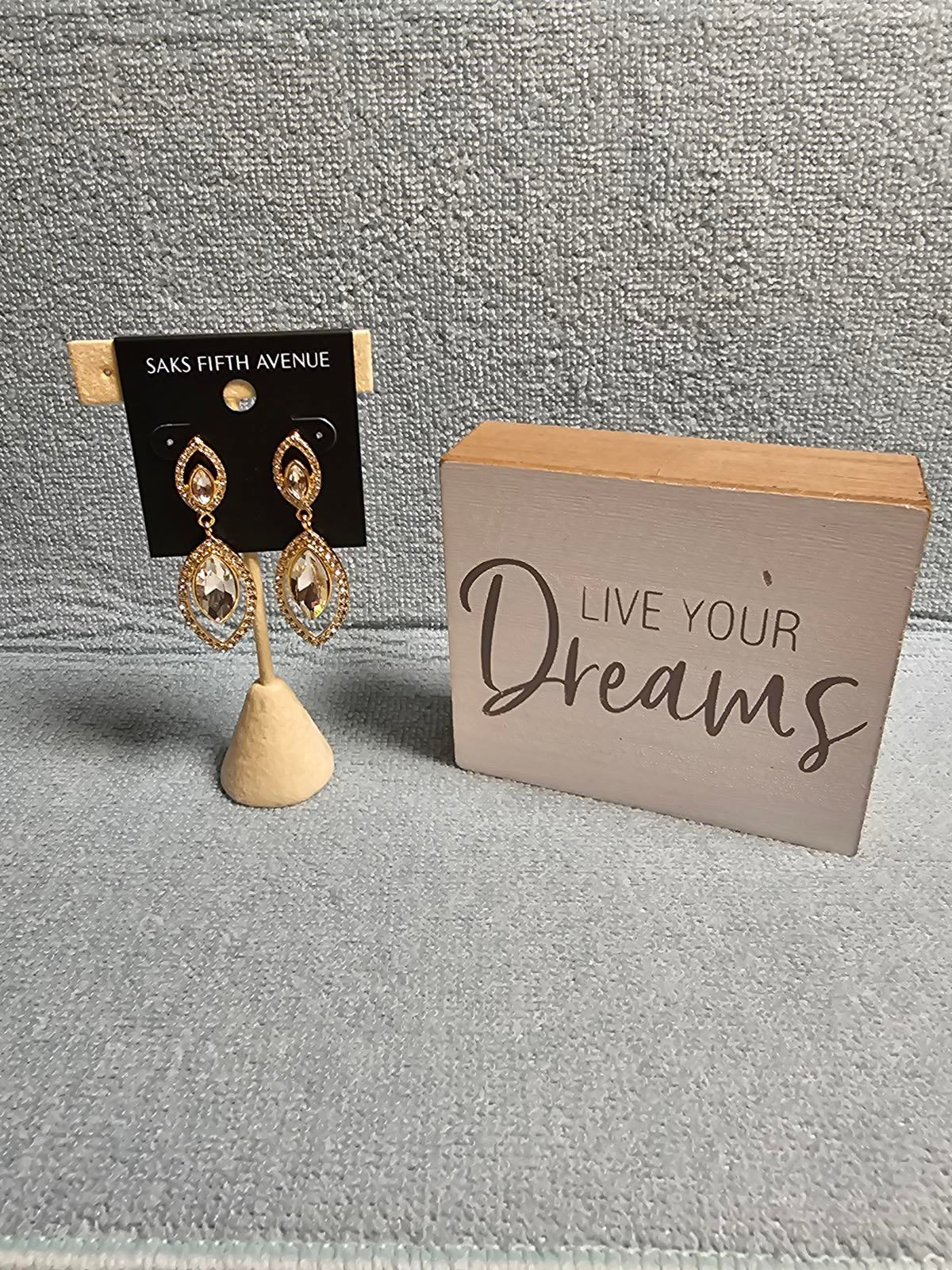 Saks Fifth Avenue Elegant Crystal Drop Earrings