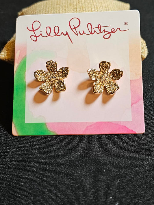 Lilly Pulitzer Glitter Flower Stud Earrings