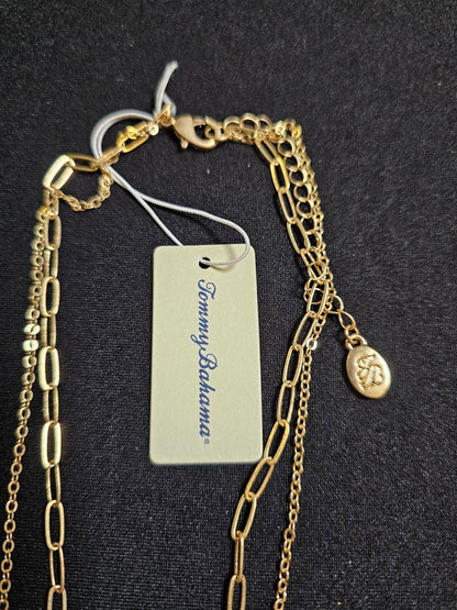 Tommy Bahama Gold Layered Necklace with Starfish and Shell Pendant
