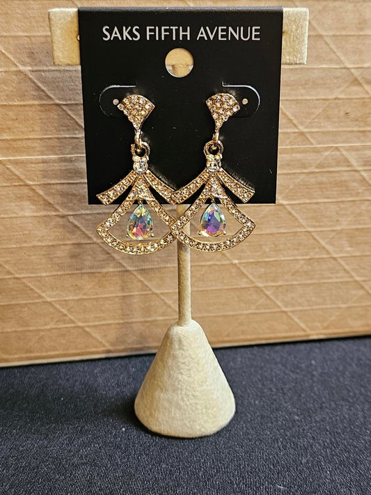Elegant Saks Fifth Avenue Crystal Drop Earrings
