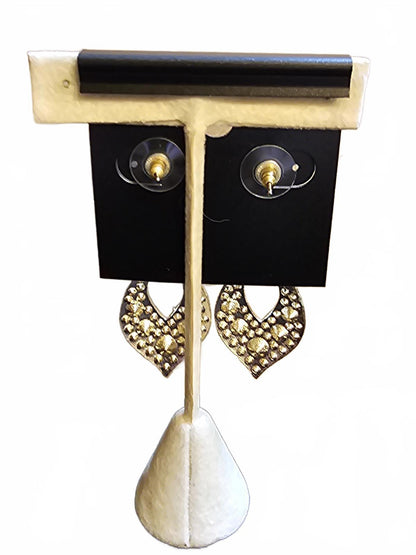 Elegant Goldtone Rhinestone Drop Earrings