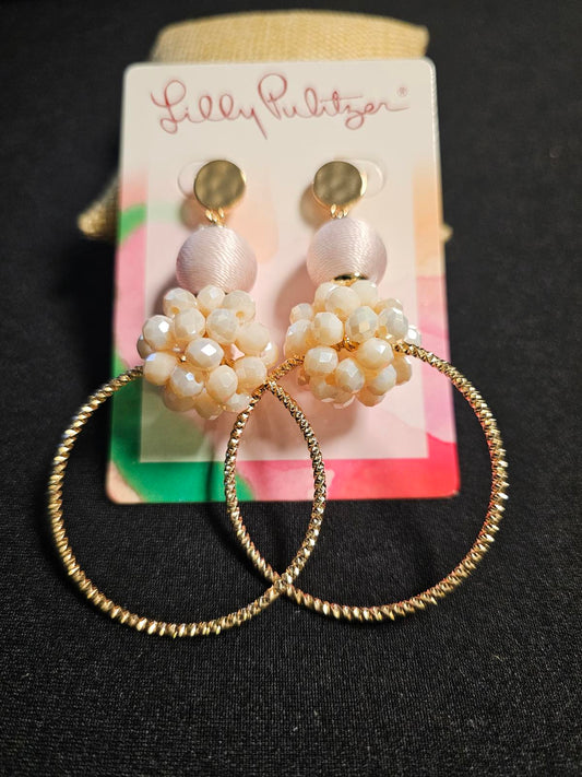 Lilly Pulitzer Women's Hoop Earrings with Pearl Accents