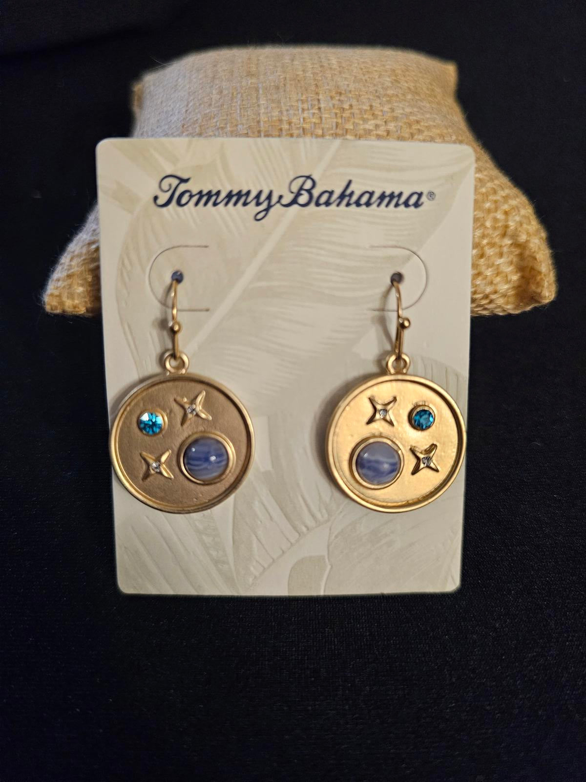 Tommy Bahama Coin Set Drop Earrings with Stones