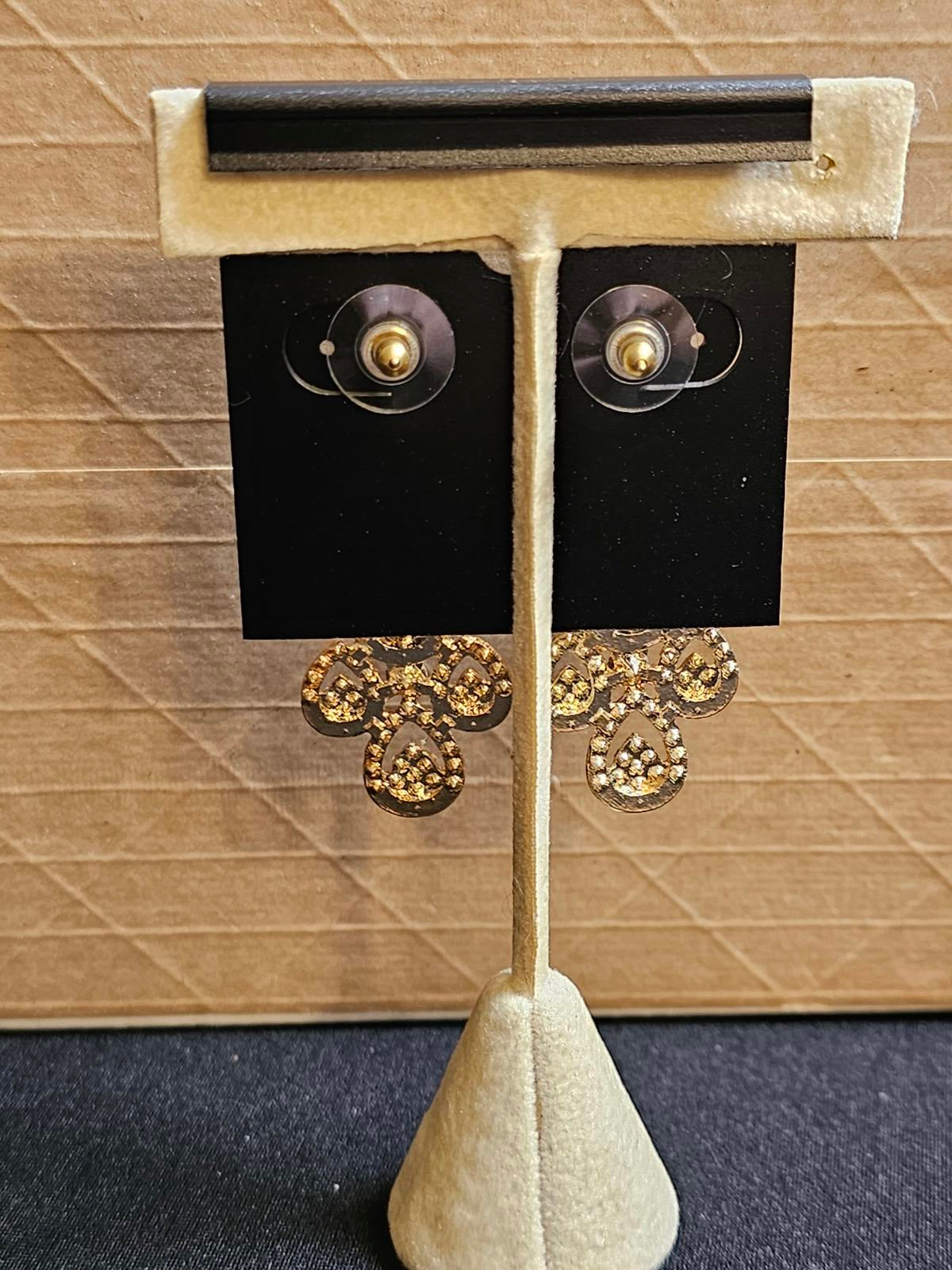 Saks Fifth Avenue Elegant Floral Drop Earrings