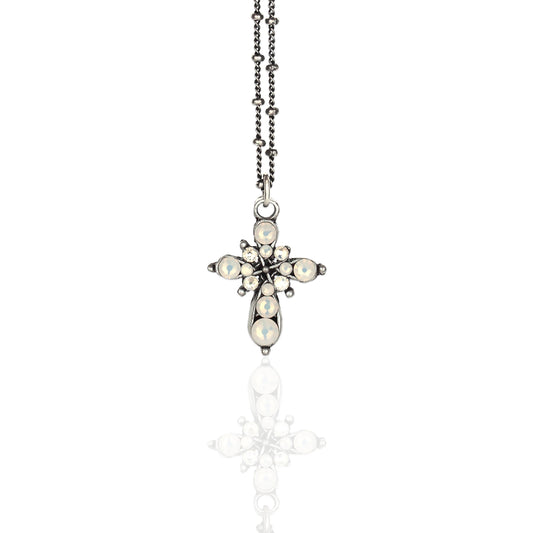Agatha  Crystal Cross Necklace
