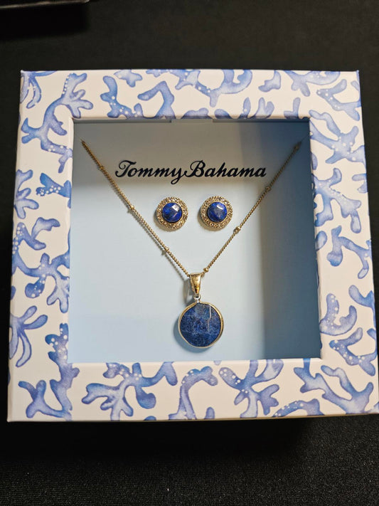 Tommy Bahama Lapis Necklace & Earrings Set