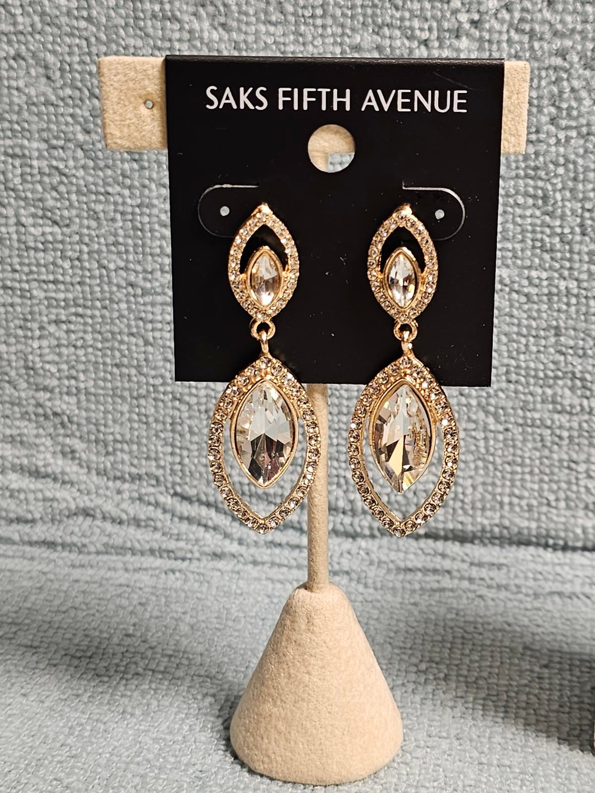 Saks Fifth Avenue Elegant Crystal Drop Earrings