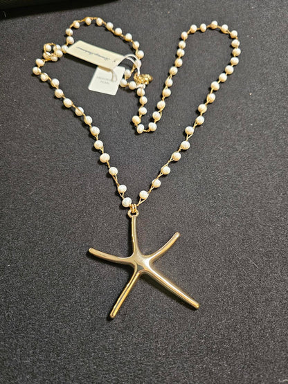 Tommy Bahama Freshwater Pearl Necklace with Starfish Pendant