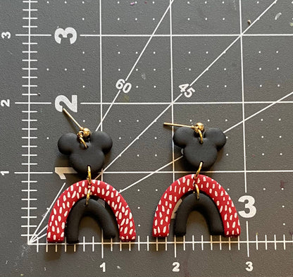 Mouse Small Rainbow Clay Earrings