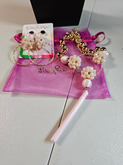 Lilly Pulitzer Flower Necklace & Earring Set