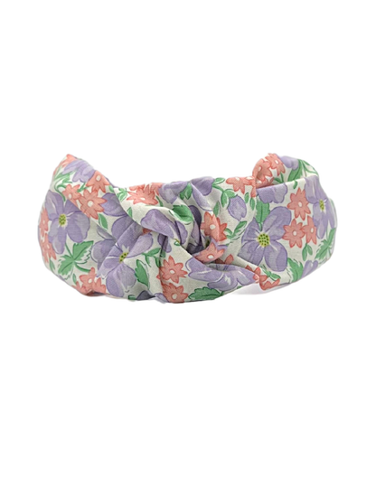 Purple Floral Knot Headband