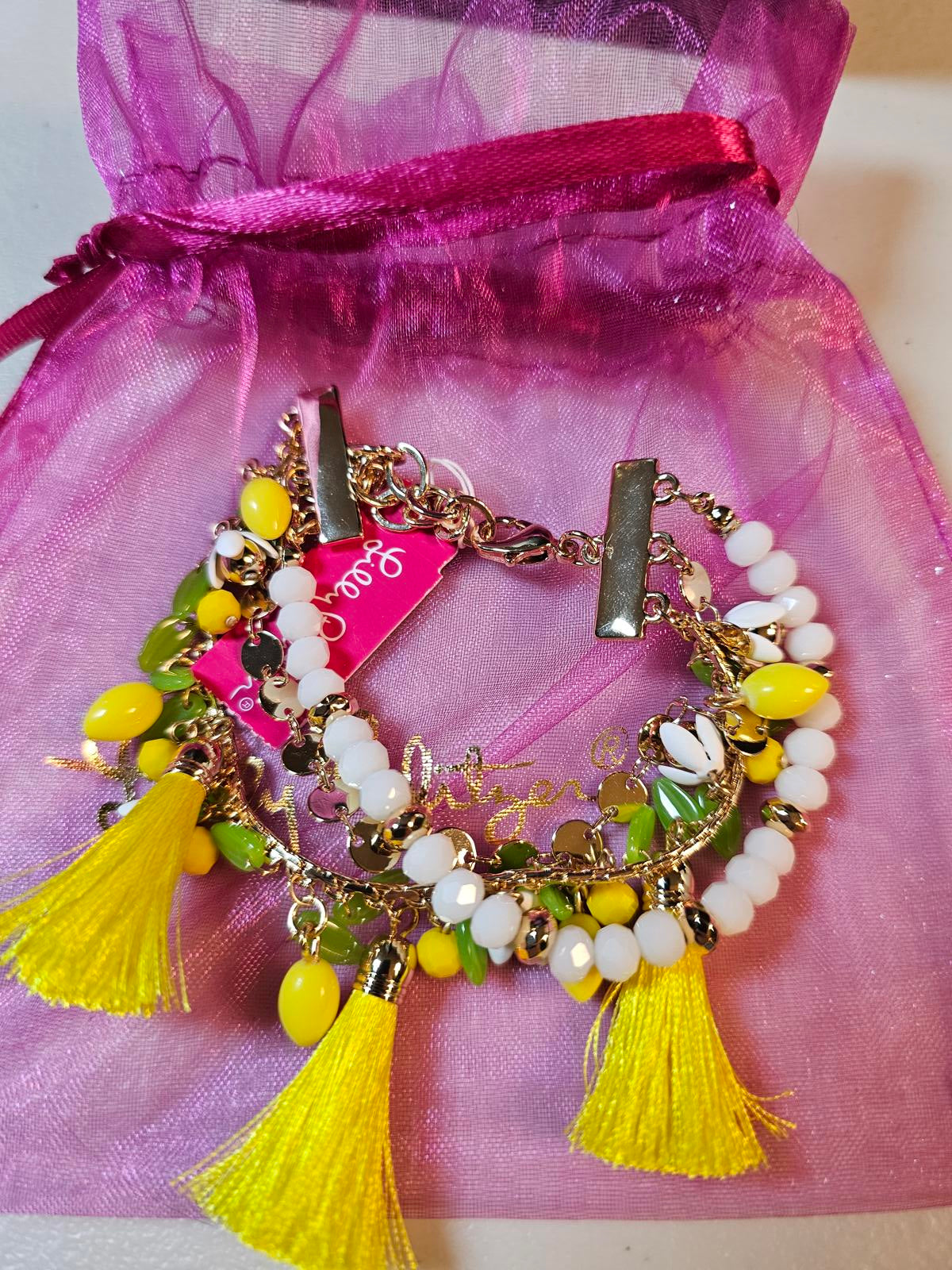 Lilly Pulitzer Vibrant Lemon Tassel Bracelet