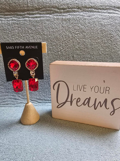 Saks Fifth Avenue Stunning Red Earrings