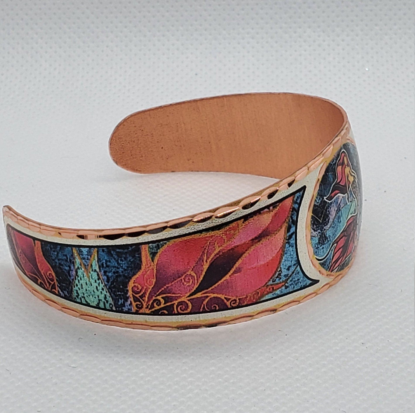 B - MERMAID - Beautiful adjustable COPPER cuff bracelet. Ocean/Seashore Jewelry.