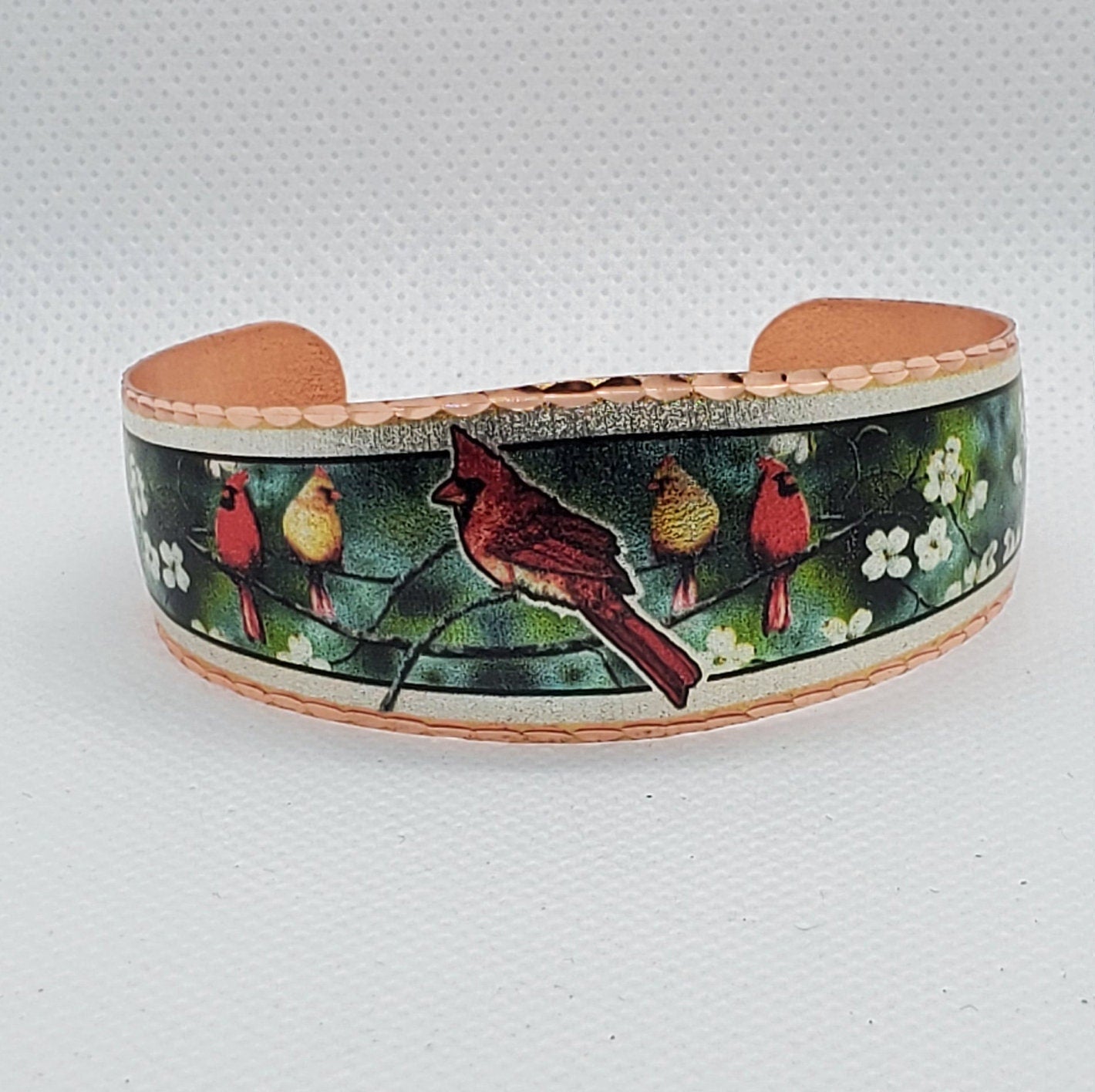 BR - CARDINAL - Beautiful adjustable COPPER cuff bracelet.