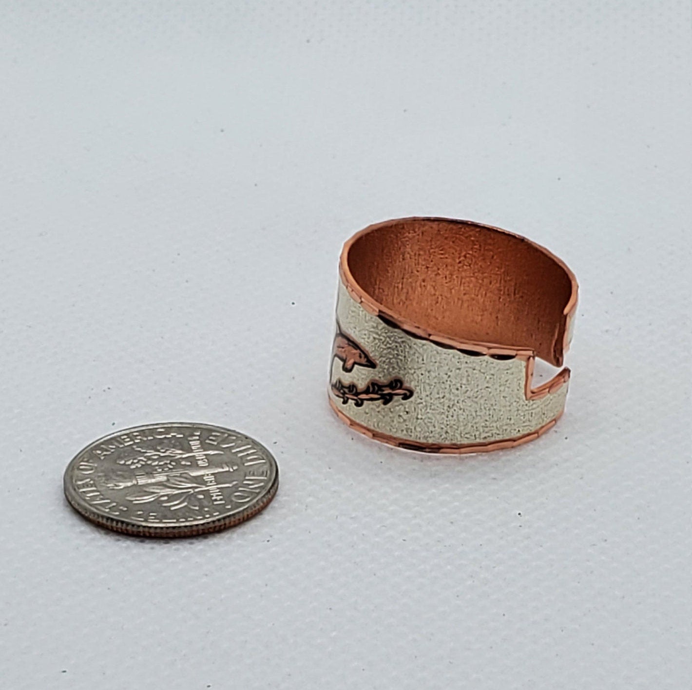 RI - Dolphin Ring - Beautiful adjustable COPPER ring.