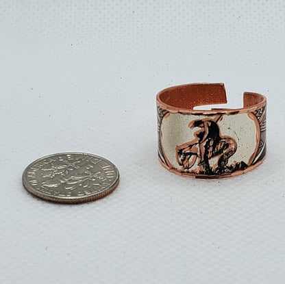 R - Native End of the Trail Inspired Ring - Beautiful adjustable COPPER ring.