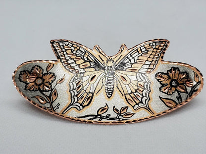 Monarch Butterfly Hair Clip - Beautiful COPPER Hair Barrette / Clip