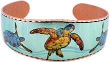 B - Sea Turtle Bracelet - Beautiful adjustable COPPER cuff bracelet.