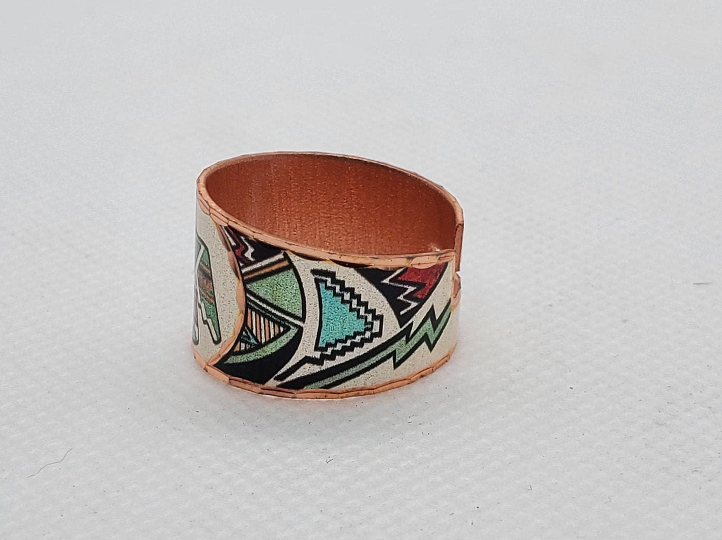 RI - SW Native Inspired Thunderbird Ring - Beautiful adjustable COPPER ring.