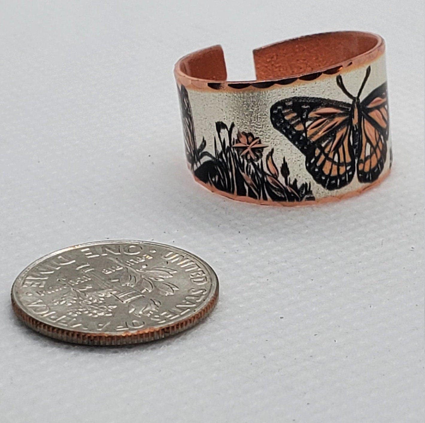 RI - Butterfly Ring - Beautiful adjustable COPPER ring.
