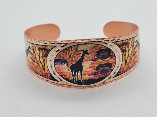 B - Giraffe Bracelet - Beautiful adjustable COPPER cuff bracelet.