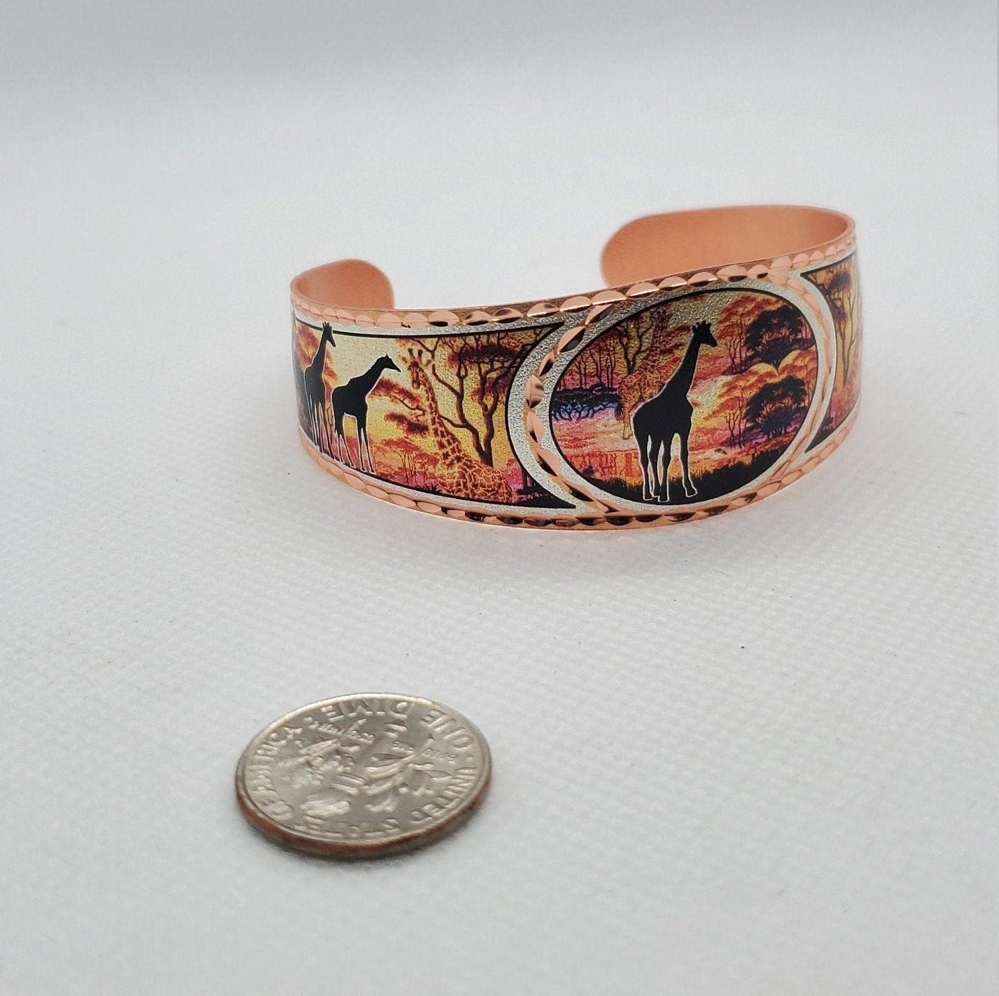 B - Giraffe Bracelet - Beautiful adjustable COPPER cuff bracelet.