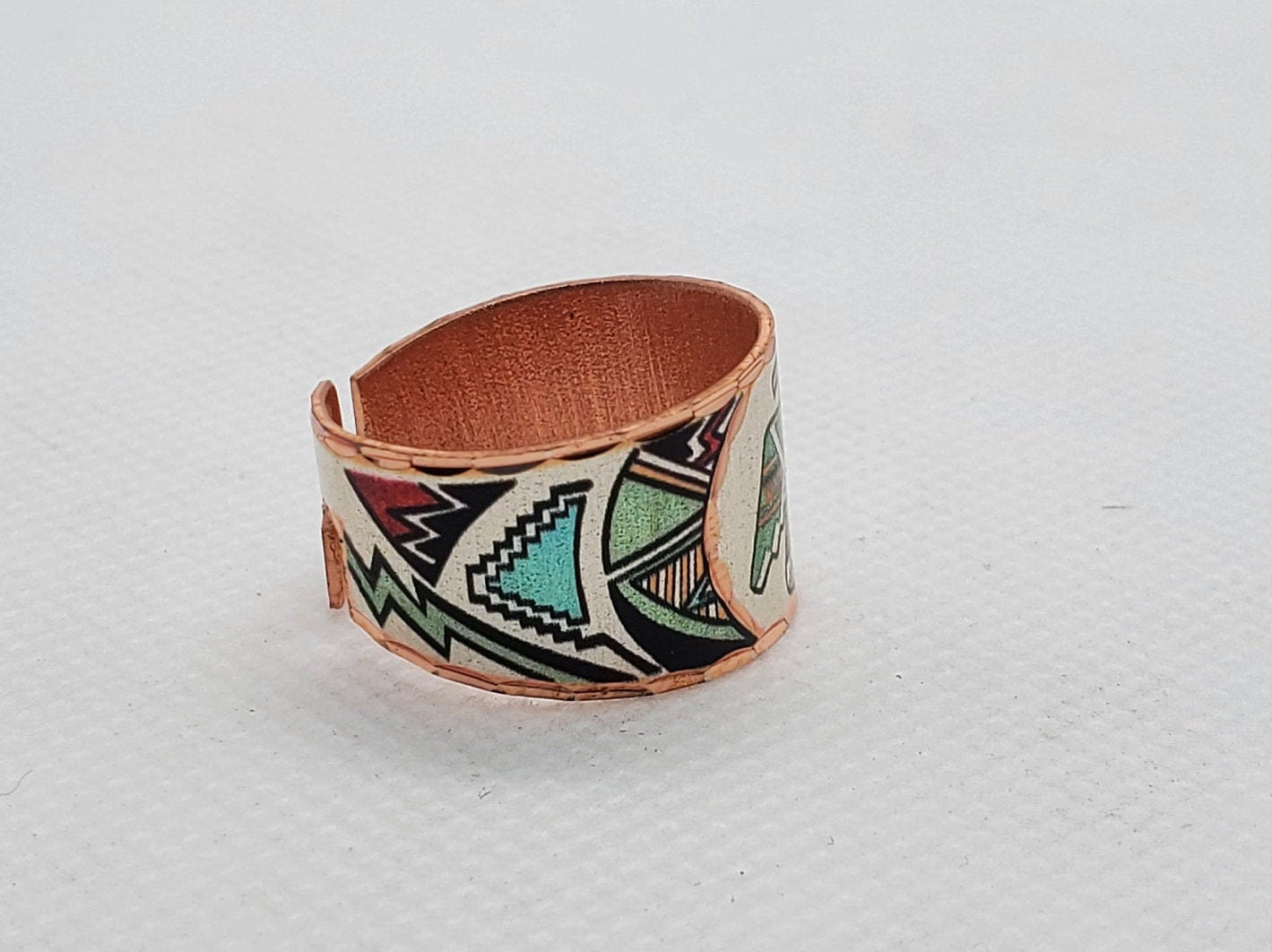 RI - SW Native Inspired Thunderbird Ring - Beautiful adjustable COPPER ring.