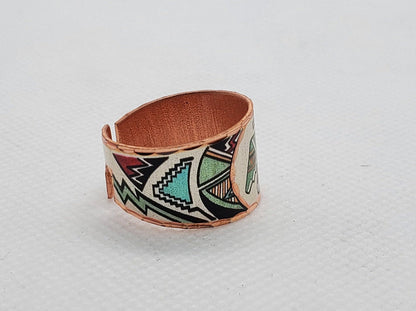 RI - SW Native Inspired Thunderbird Ring - Beautiful adjustable COPPER ring.