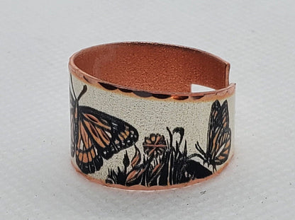 RI - Butterfly Ring - Beautiful adjustable COPPER ring.