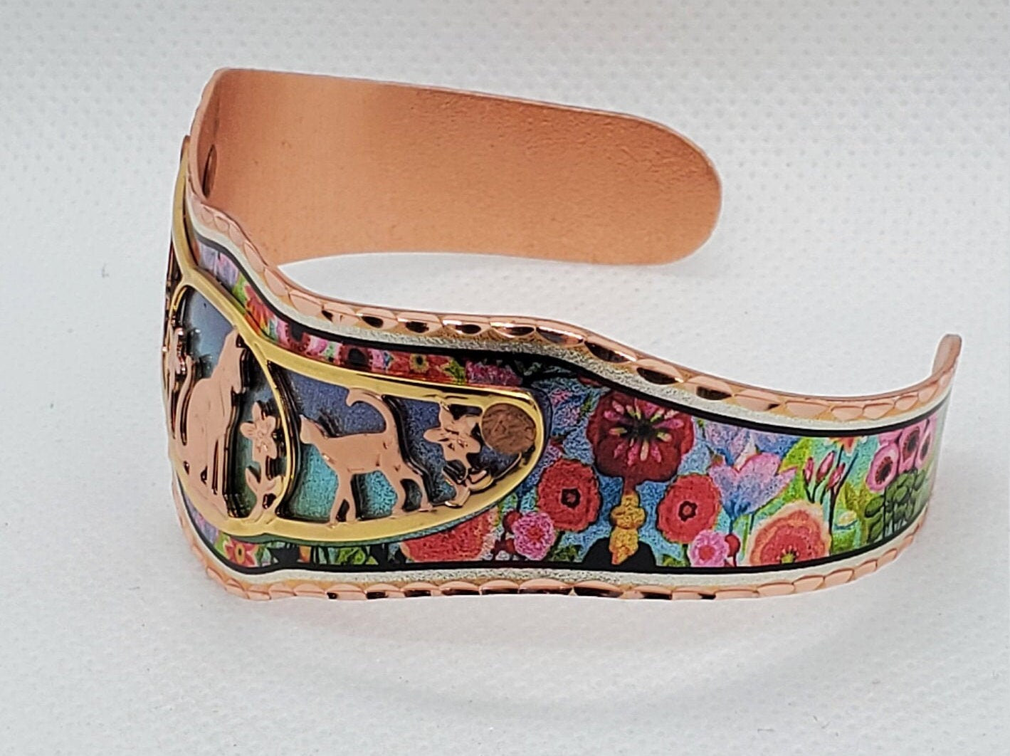 BR - Cut Out Copper Cat Bracelet - Beautiful adjustable COPPER cuff bracelet.