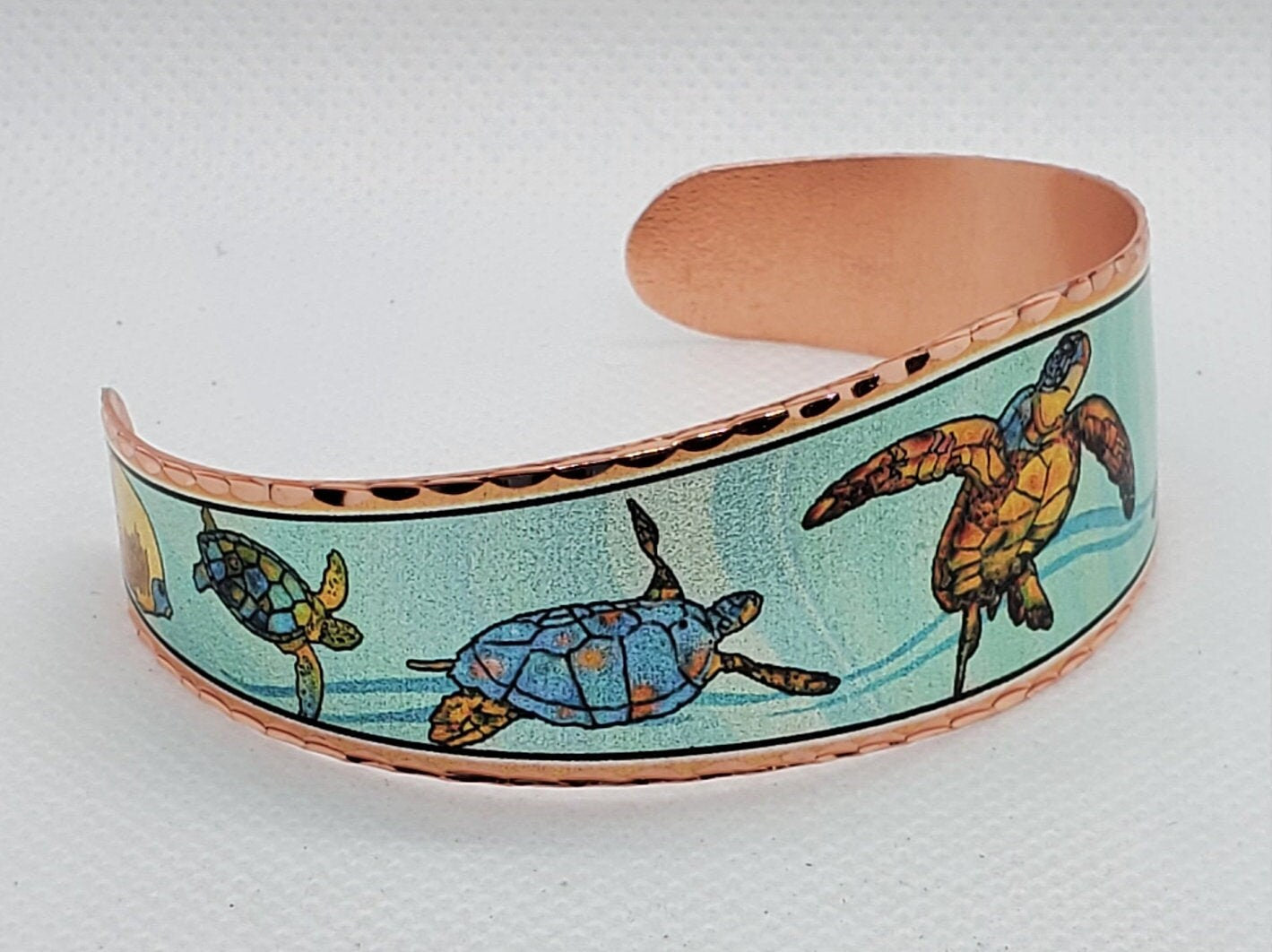 B - Sea Turtle Bracelet - Beautiful adjustable COPPER cuff bracelet.