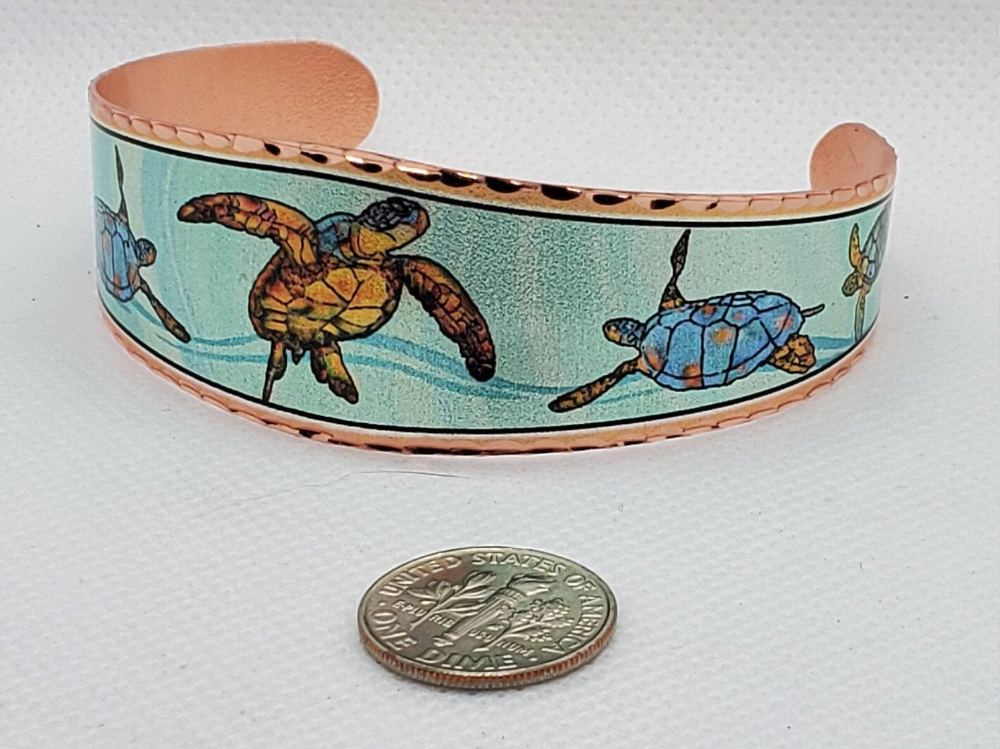 B - Sea Turtle Bracelet - Beautiful adjustable COPPER cuff bracelet.