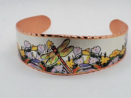 BR -Stunning Dragonfly Bracelet - Beautiful adjustable COPPER cuff bracelet.