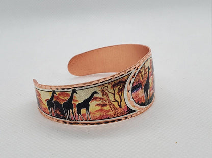 B - Giraffe Bracelet - Beautiful adjustable COPPER cuff bracelet.