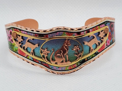 BR - Cut Out Copper Cat Bracelet - Beautiful adjustable COPPER cuff bracelet.