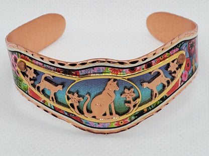 BR - Cut Out Copper Cat Bracelet - Beautiful adjustable COPPER cuff bracelet.