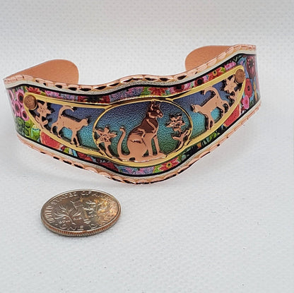 BR - Cut Out Copper Cat Bracelet - Beautiful adjustable COPPER cuff bracelet.
