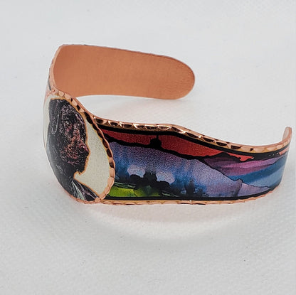 BR - Black Lab Dog Bracelet - Beautiful adjustable COPPER cuff bracelet.