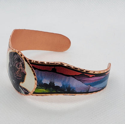 BR - Black Lab Dog Bracelet - Beautiful adjustable COPPER cuff bracelet.
