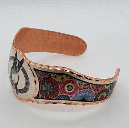 BR - Boston Terrier Bracelet - Beautiful adjustable COPPER cuff bracelet.