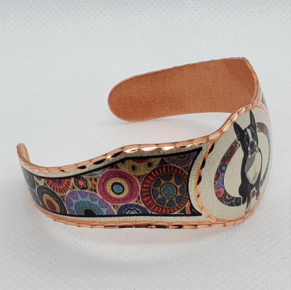 BR - Boston Terrier Bracelet - Beautiful adjustable COPPER cuff bracelet.