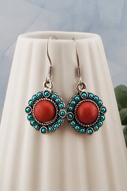 Polynesian Style Drop Earrings, Stainless Steel Earring Wire