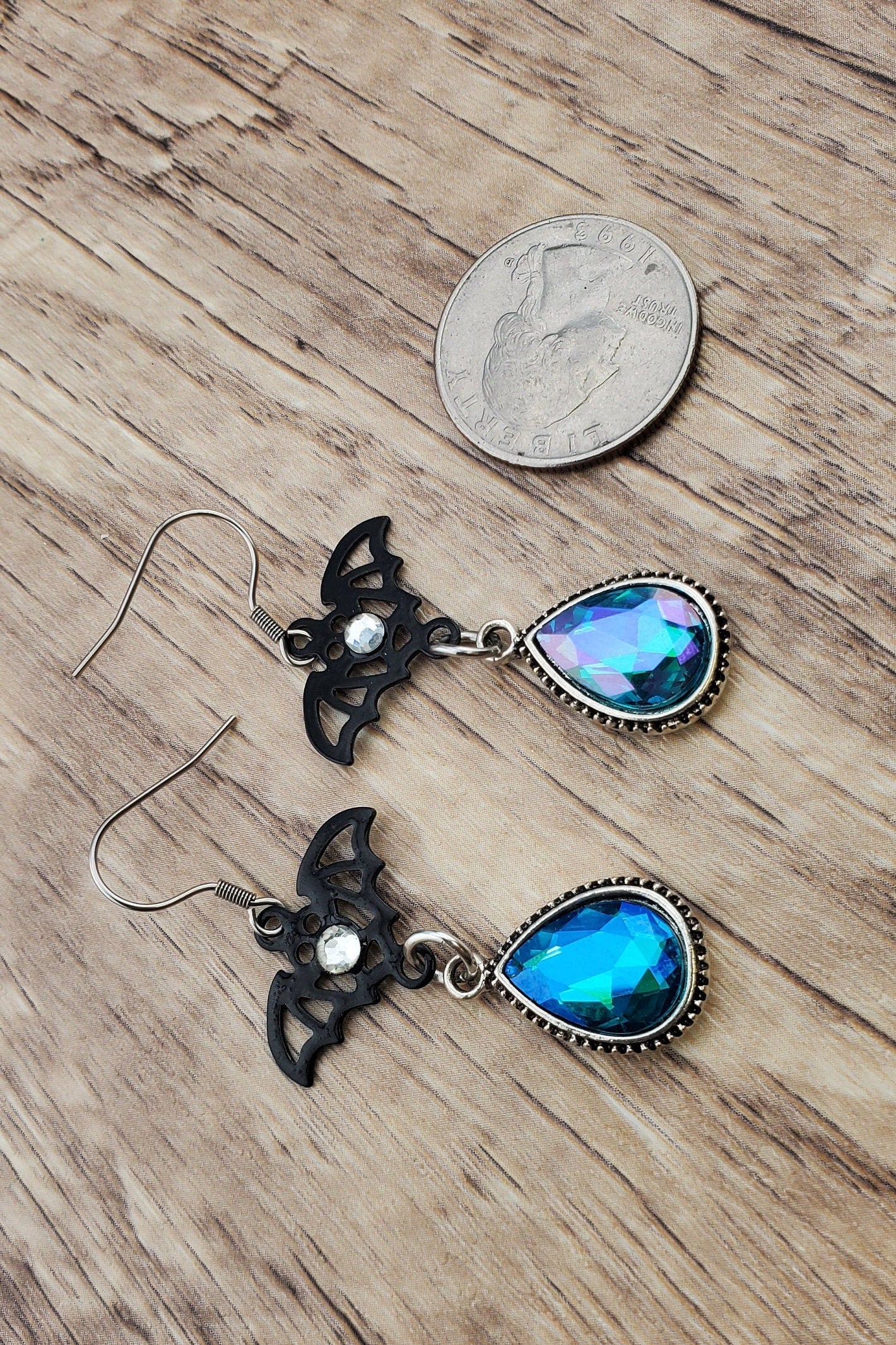 Bat Earrings, Stainless Steel Earring Wire