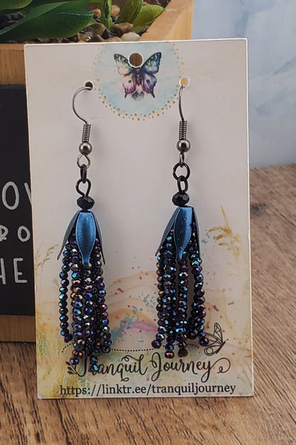 Night Earrings, Gun Metal Earring Wire