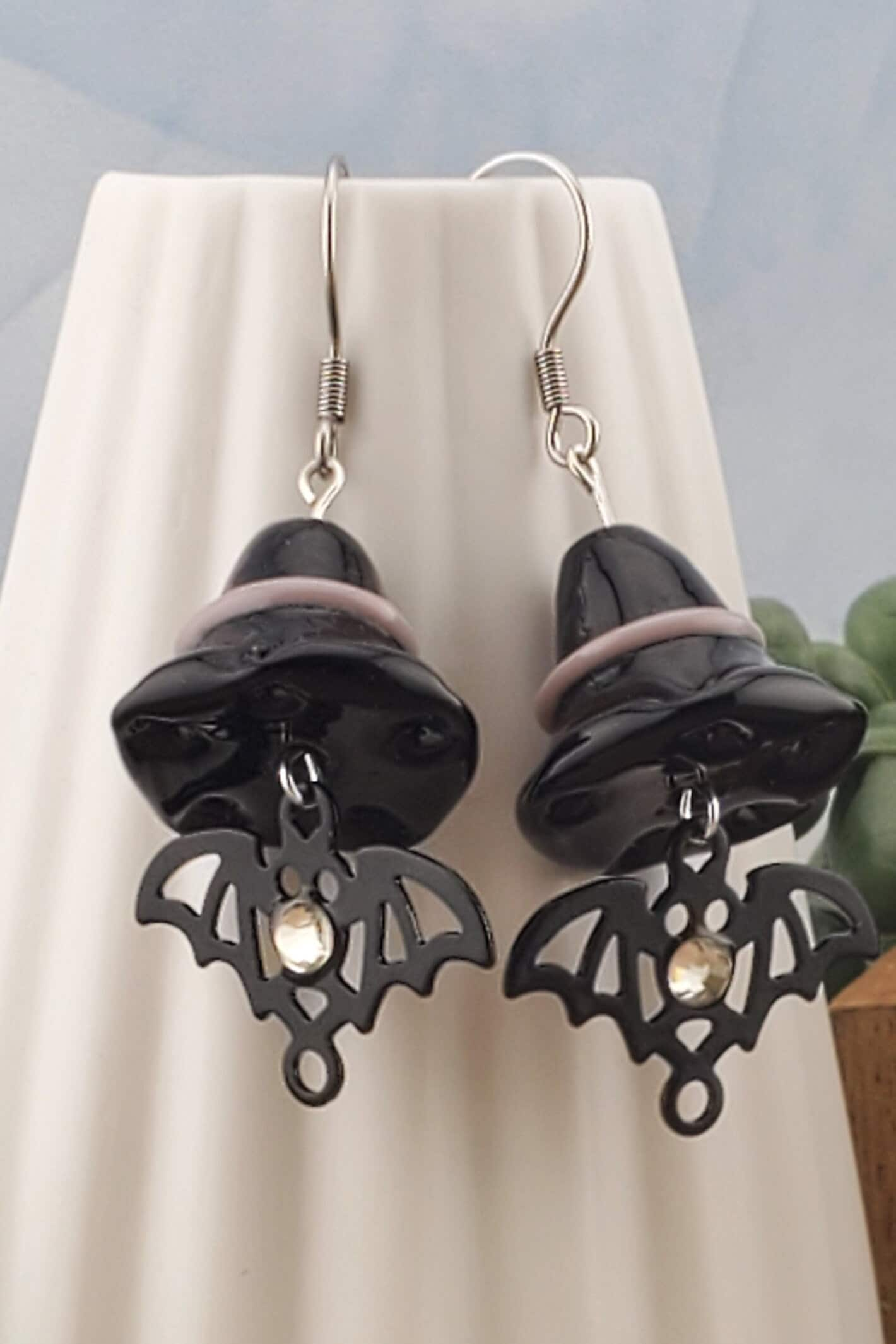 Bat Earrings, Stainless Steel Earring Wire