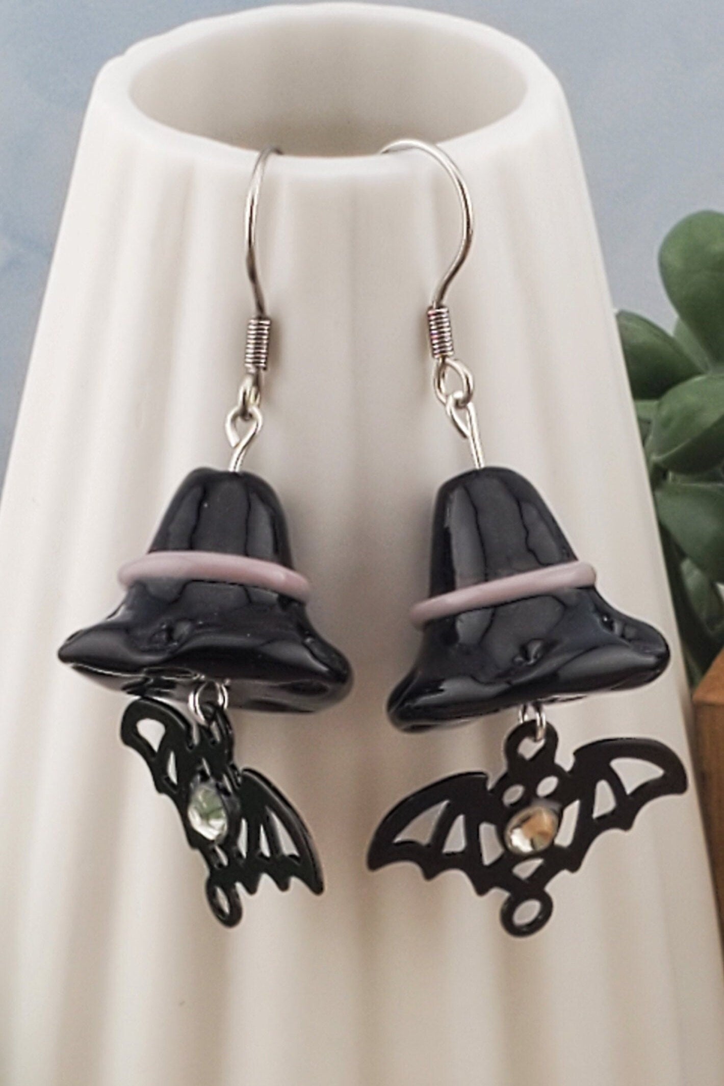 Bat Earrings, Stainless Steel Earring Wire